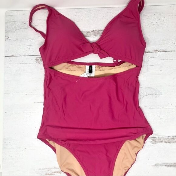 J. Crew Tie-front Cutout One-piece Swimsuit Size 16 NWT - Picture 5 of 7